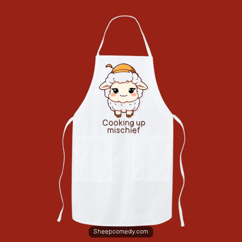Funny Sheep Hat Apron: Mischievous Wink, Cook with Fun