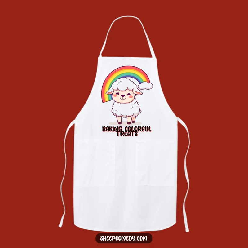 Funny Sheep Rainbow Balance Apron: Kitchen Whimsy, Hilarious Funny Gift