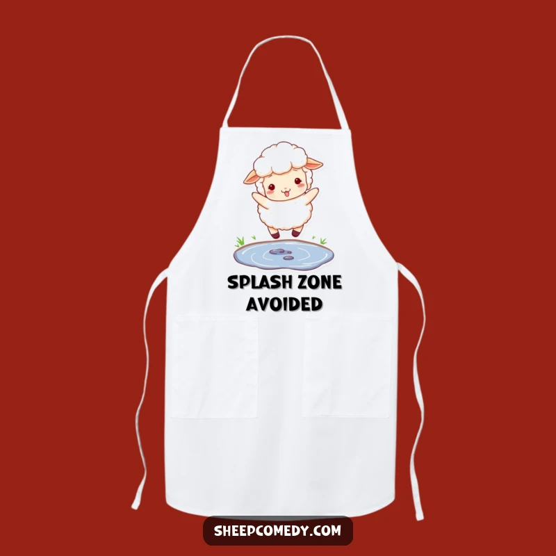 Funny Jumping Sheep Apron - Fluffy Puddle Jumper, Kitchen Gift