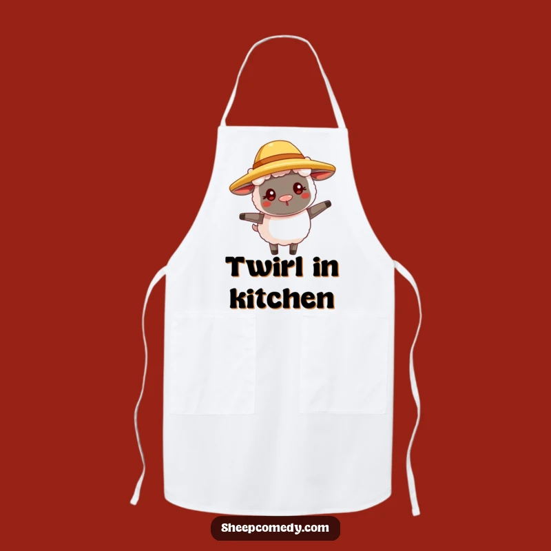 Funny Straw Hat Sheep Apron - Cook with Goofy Cheer
