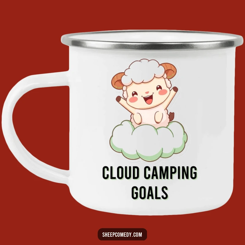 Funny Sheep Cloud Camping Mug: Dreamy and Durable Outdoor Gift