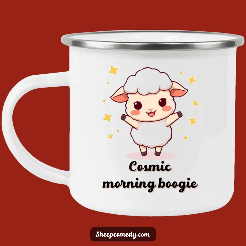 Funny Wiggle Dance Sheep Camping Mug: Enamel Sheep Mug, Great Funny Gift for Outdoors