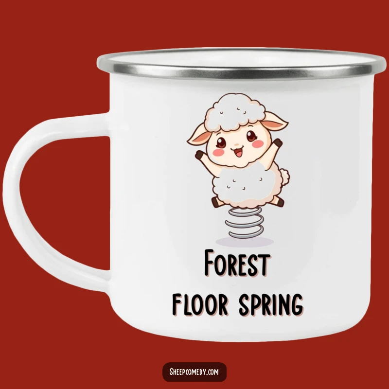 Funny Bouncing Sheep Camping Mug: Adventure Brews with Laughter