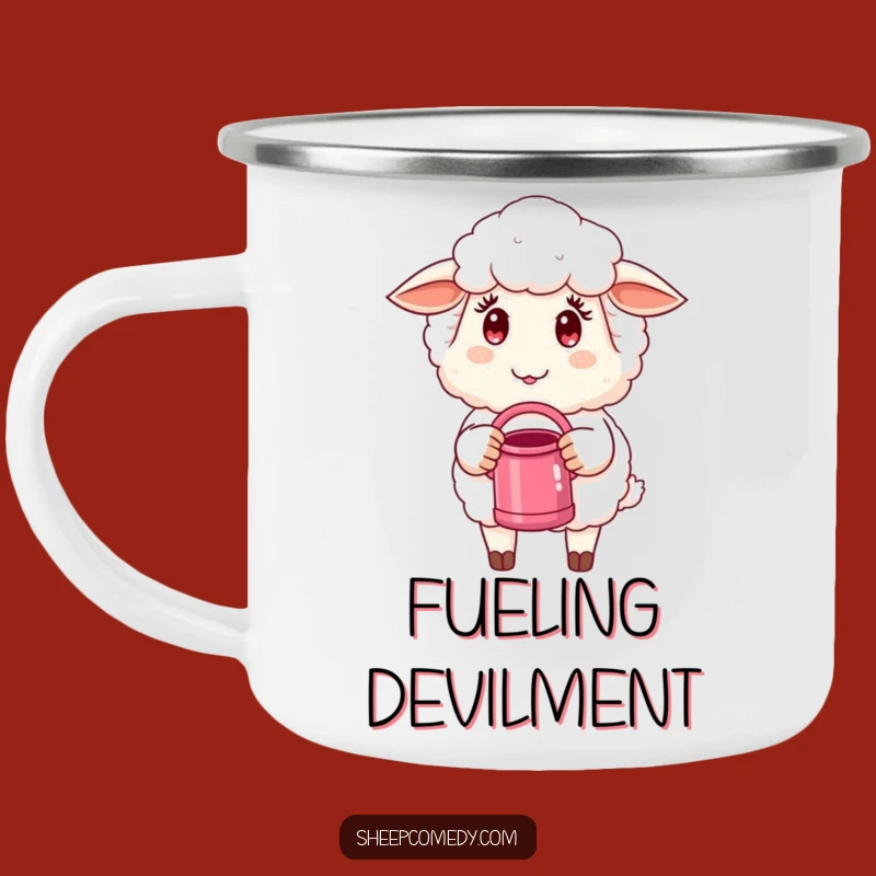 Funny Gardener Sheep Camping Mug: Enamel Sheep Mug, Great Funny Gift for Outdoors