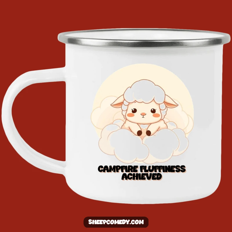 Funny Sheep Cloud Camping Mug: Sip Serenity on Your Adventures!