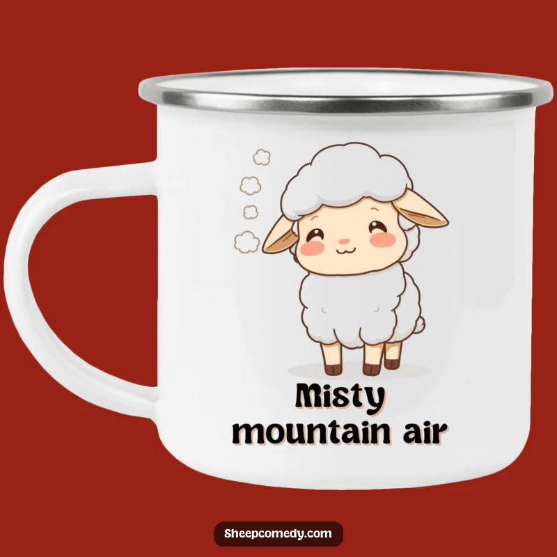 Peaceful Sheep Mist Camping Mug: Happy Campfires Funny!