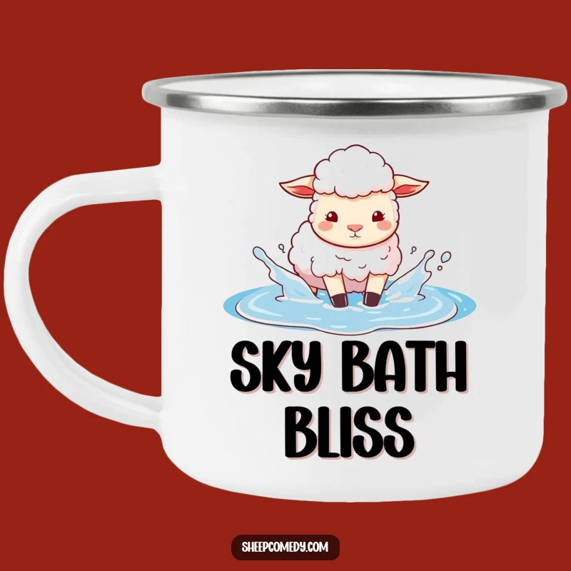 Funny Sheep Sky Puddle Camping Mug: Durable Playful Cup, Perfect Funny Gift