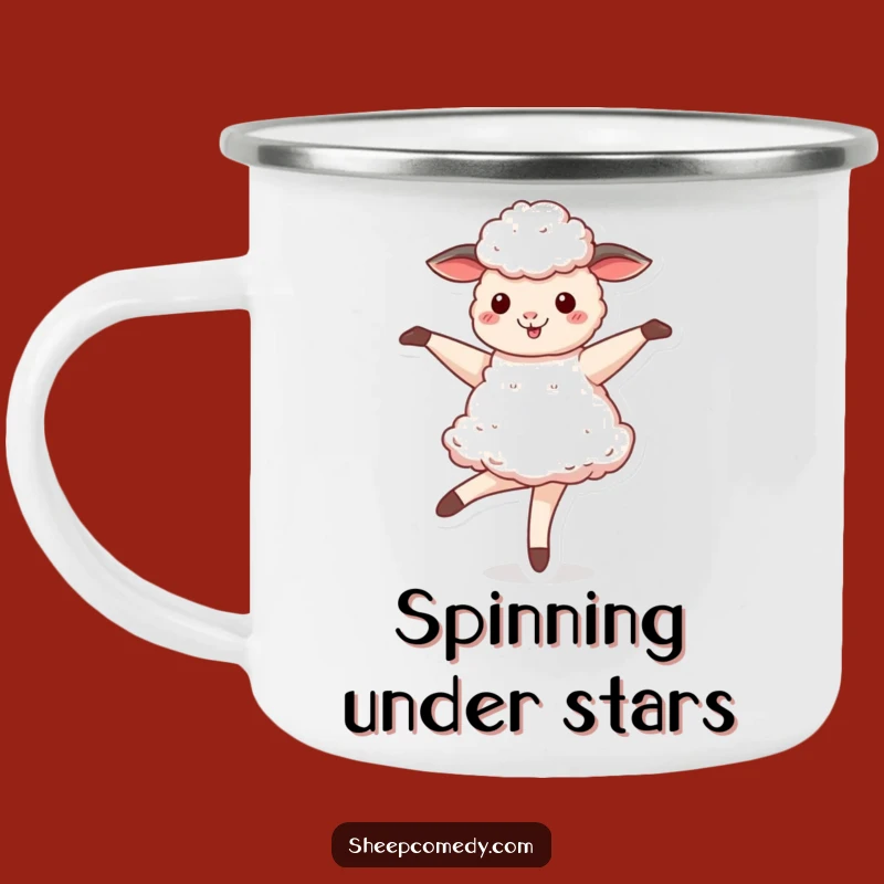 Funny Sheep Ballerina Camp Mug - Humorous Animal Adventure Cup for Dancing Sheep Lovers!