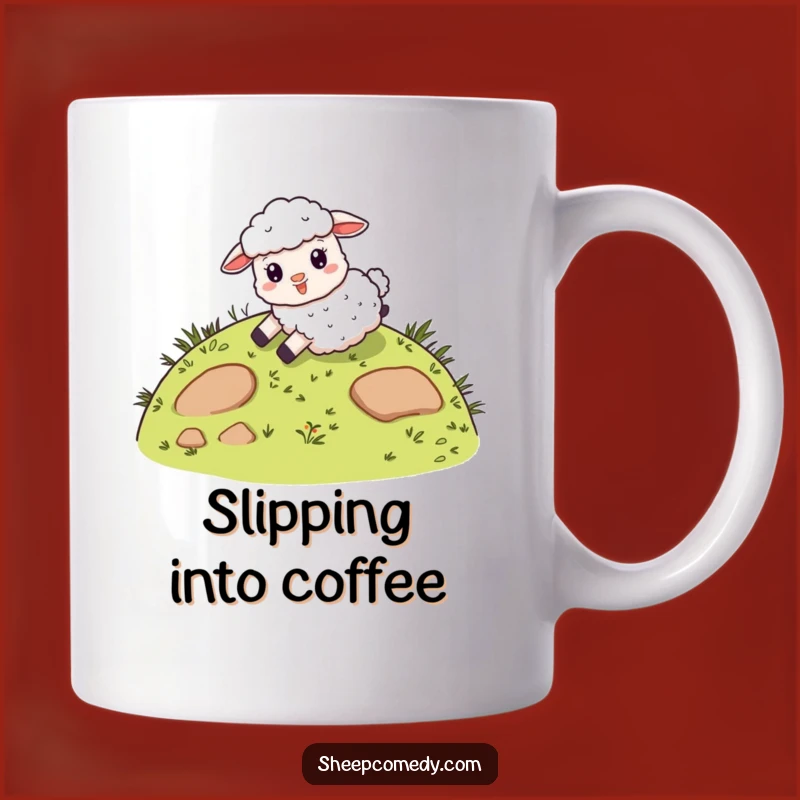 Funny Giddy Sheep Hill Slide Mug: Joyful and Hilarious Gift for Fun Lovers