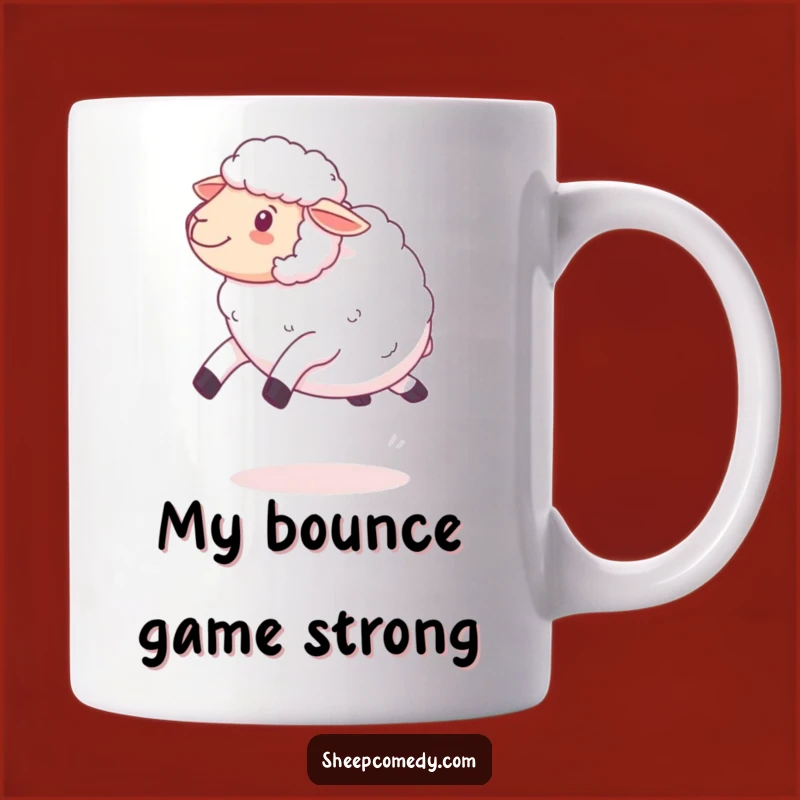 Funny Kawaii Sheep Bouncing Mug, Fluffy Wool Design, Perfect Funny Gift for Sheep Lovers
