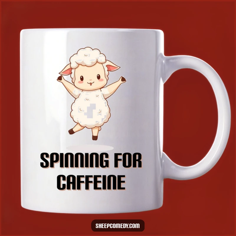 Funny Sheep Pirouette Mug - Hilarious Happy Dancer Gift for Sheep Lovers