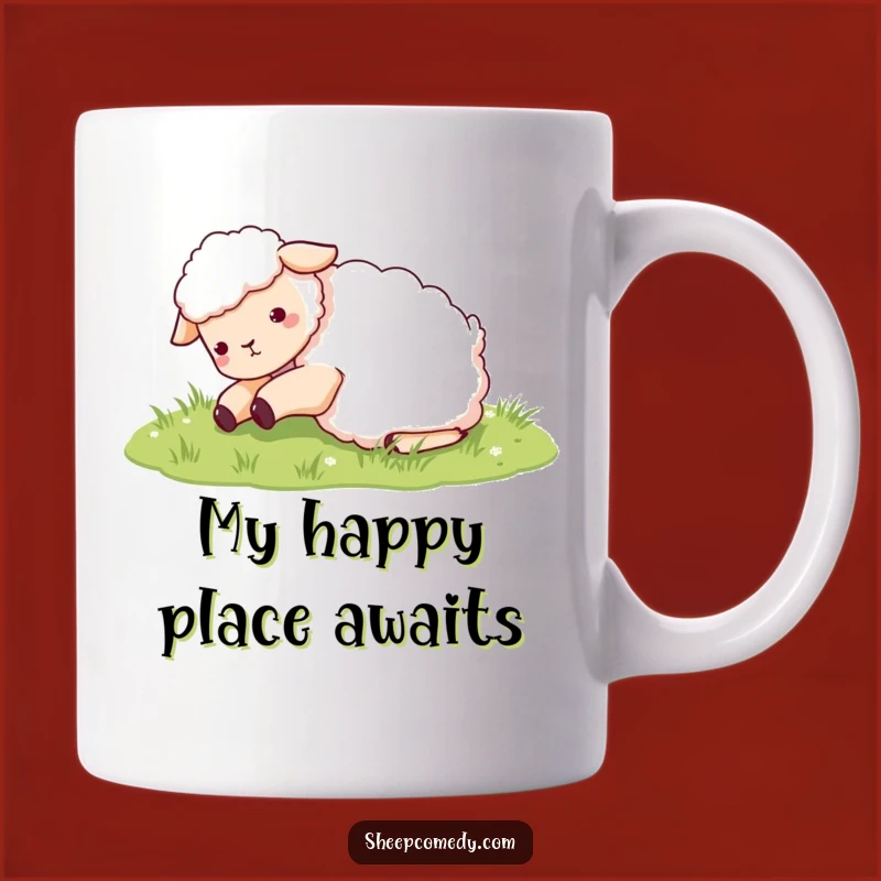 Funny Sheep Rolling in Grass Mug: Adorable Sheep Character, Perfect Funny Gift for Animal Lovers