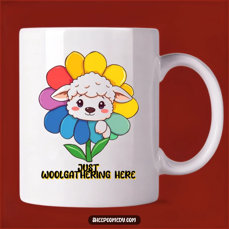 Funny Sheep Peeking Flower Mug: A Quirky and Cute Gift for Sheep Lovers
