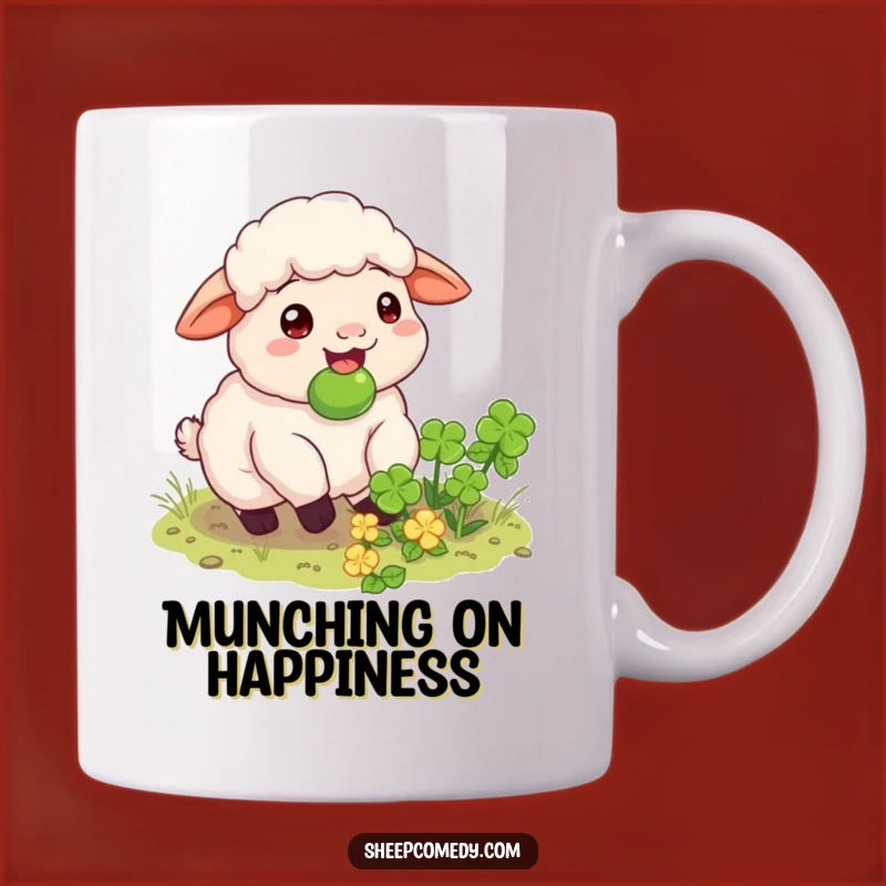 Funny Happy Sheep Mug - Savor the Moment of Discovery