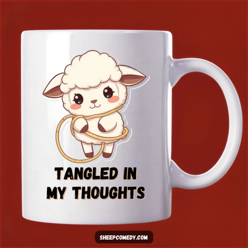 Funny Tangled Sheep Mug - Playful Yarn Yarn Lover Gift