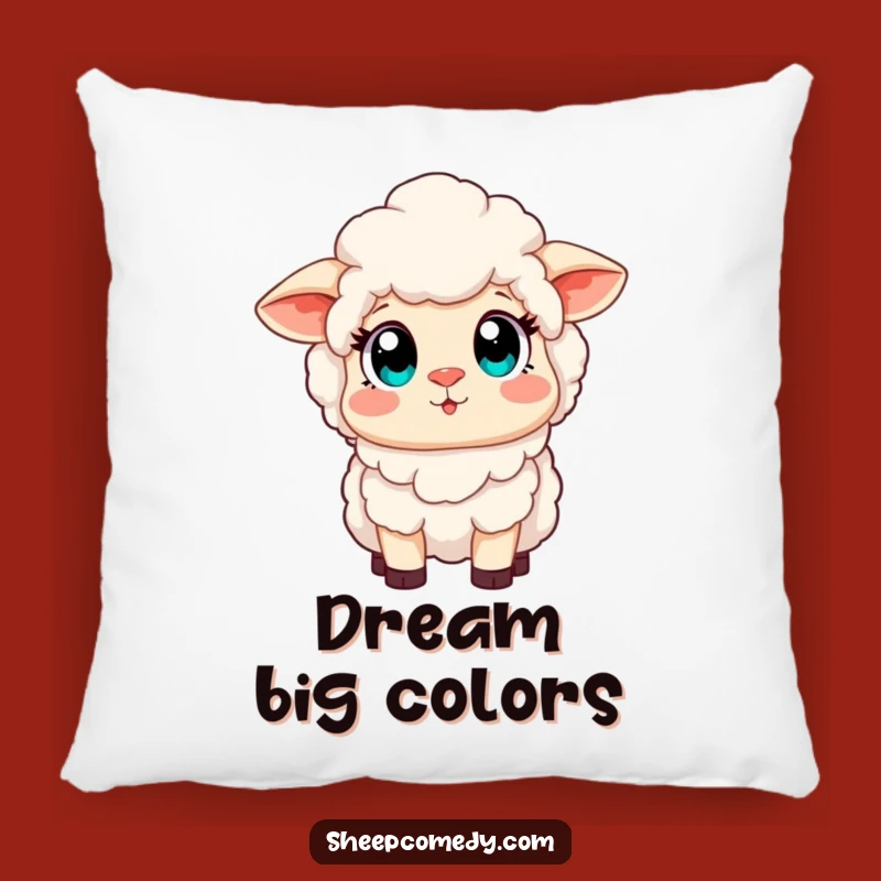 Funny Sheep Rainbow Pillow: Amazed Eyes See Magic, Cozy Comfort Gift