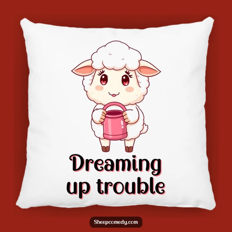 Funny Sheep Watering Can Pillow: Soft Sheep Cushion, Wonderful Funny Gift for Cozy Smiles