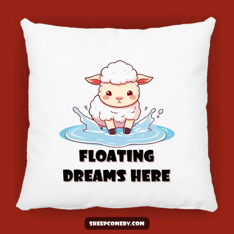 Funny Sheep Sky Puddle Pillow: Cozy Playful Cushion, Perfect Funny Gift