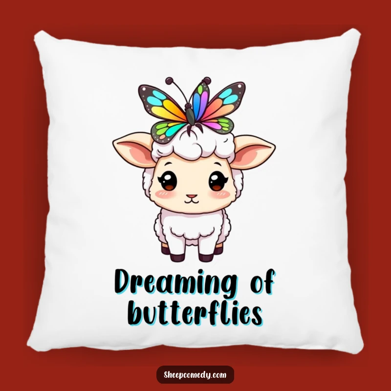 Funny Sheep Butterfly Pillow: Cozy Balance, Soft Humor for Your Home