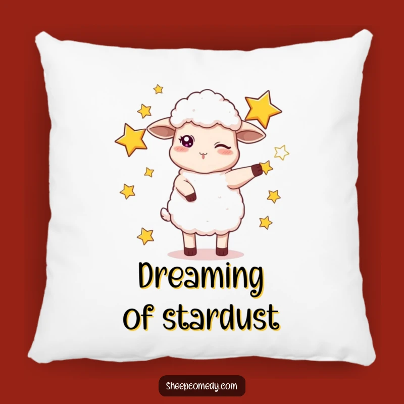 Funny Sheep Juggling Stars Pillow: Huggable Cosmic Comedy for Your Comfort!