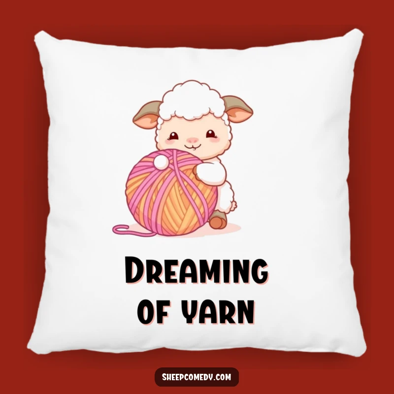 Funny Sheep Yarn Pillow: Cozy and Comical Crafting Accent