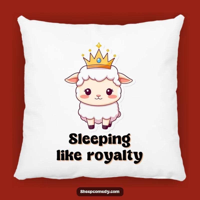 Funny Sheep Queen Pillow - Comfy & Humorous Accent for Royal Sheep Fans!