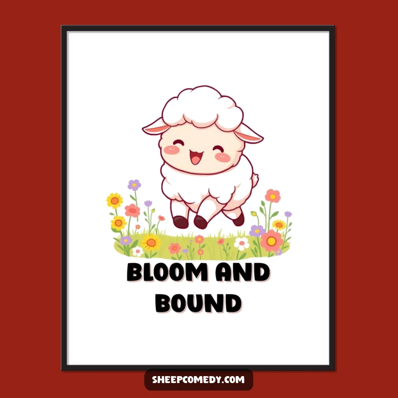 Funny Sheep Flower Digital Print: Instant Joyful Art, Perfect Printable Funny Gift