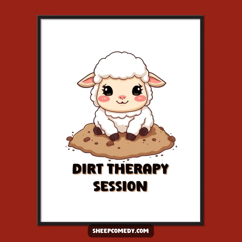 Funny Sheep Rolling in Dirt Digital Print - Instant Wall Humor!