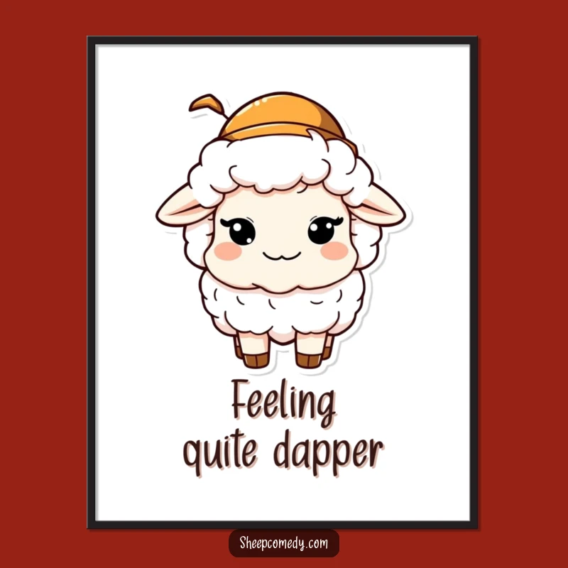 Funny Sheep Hat Digital Print: Mischievous Wink, Instant Fun