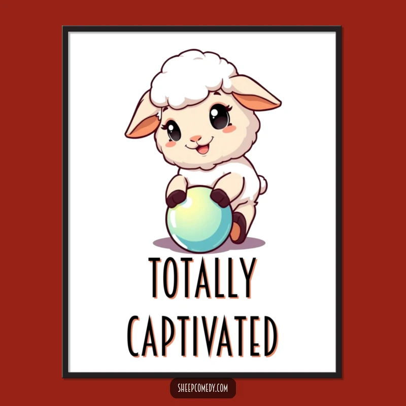 Funny Playful Sheep Digital Art: Joyful Sheep Print, Perfect Funny Gift for Instant Decor