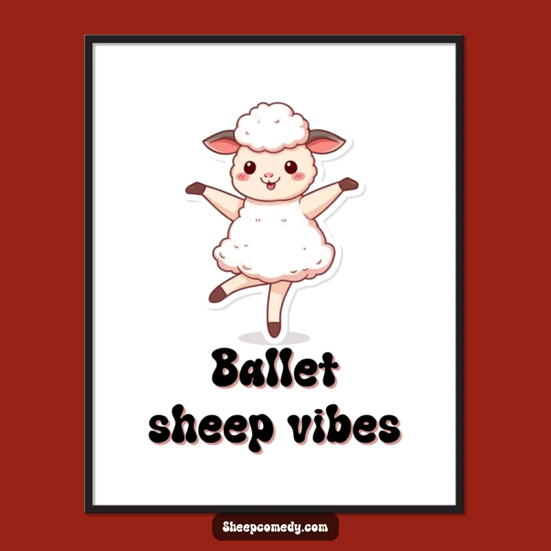 Funny Sheep Ballerina Digital Art - Humorous Animal Artwork & Downloadable Gift for Sheep Fans!