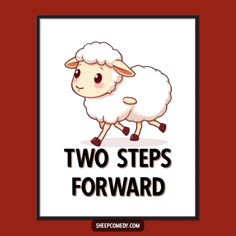 Funny Sheep Friend Digital Print: Wobbly Legs, Instant Support