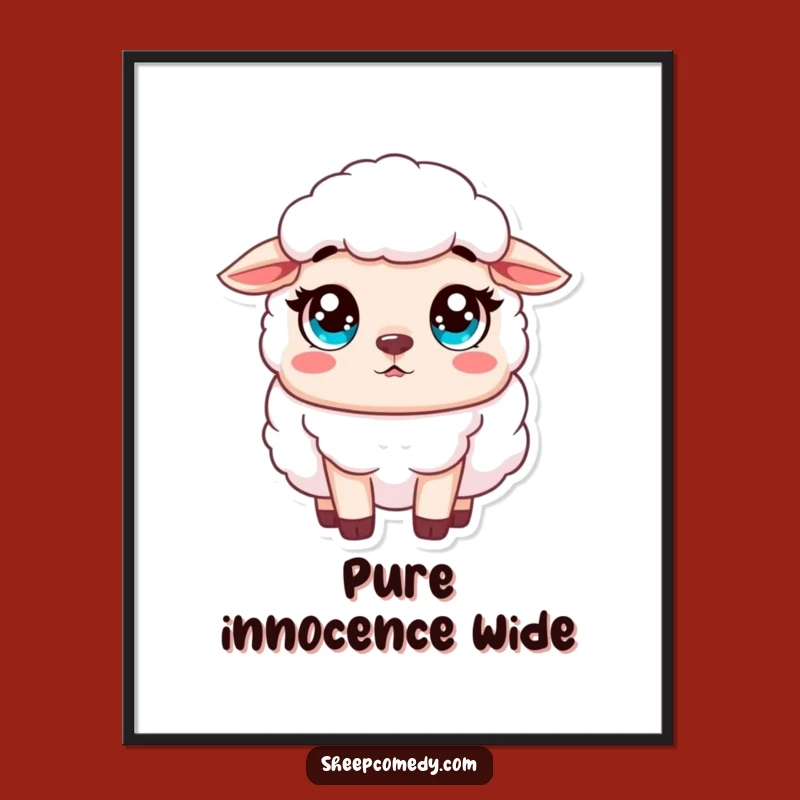 Funny Sheep Surprise Digital Print: Innocent Art, Perfect Wall Funny Gift