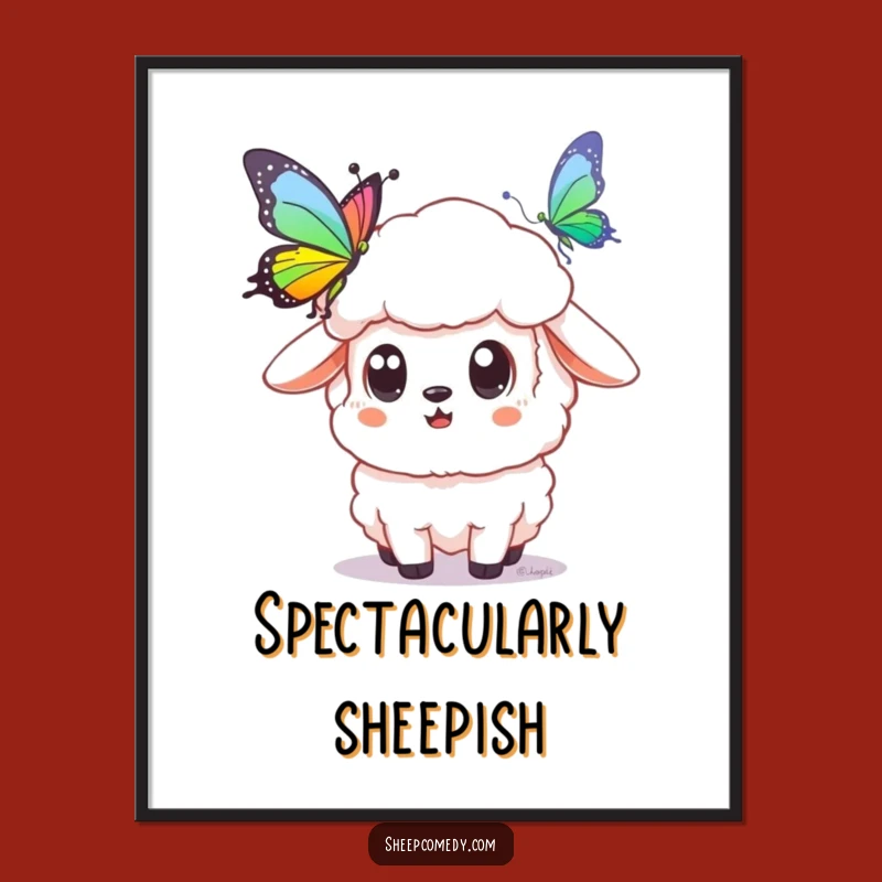 Funny Surprised Sheep Digital Art Print: Instant Enchanting Wall Decor Gift