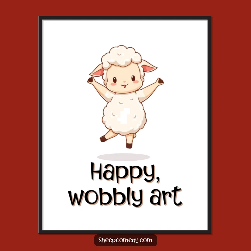 Funny Sheep Pirouette Digital Art - Joyful Wobble Print for Dance Lovers