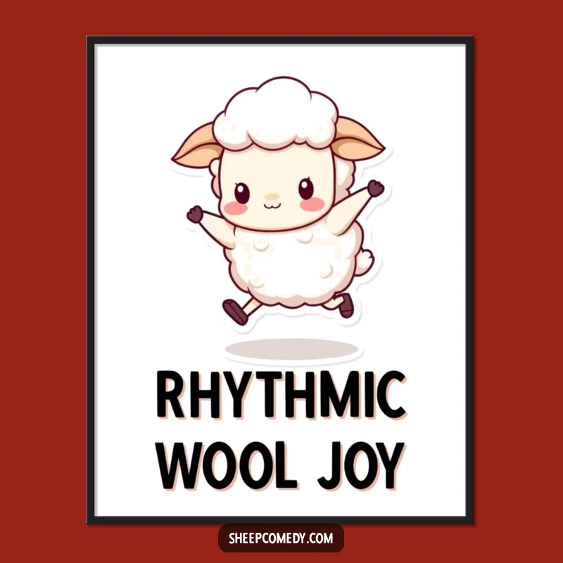 Joyful Sheep Skip Digital Art: Instant Funny Energy!