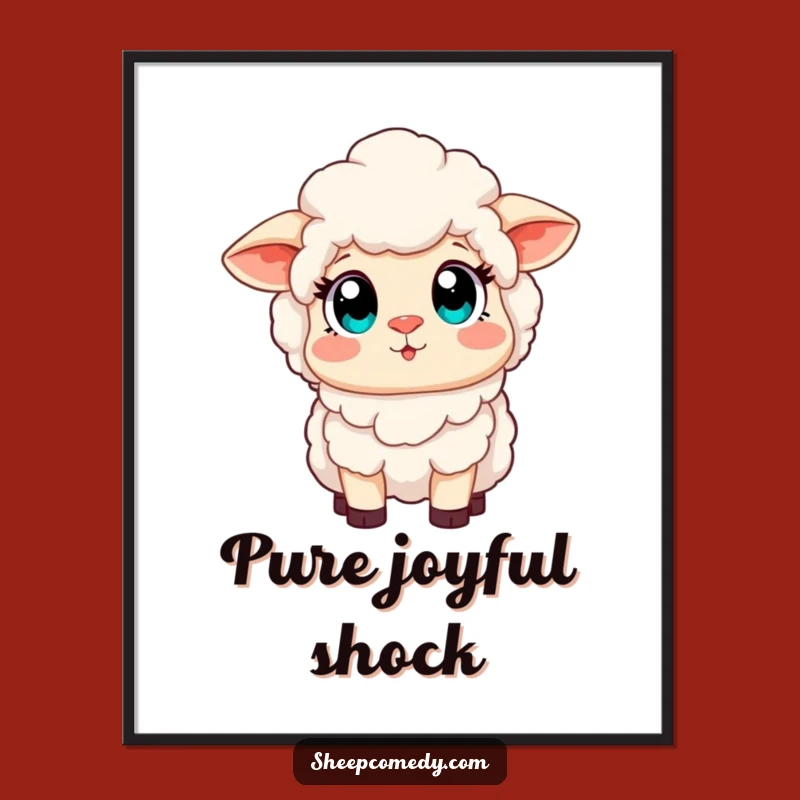 Funny Sheep Rainbow Digital Print: Amazed Eyes See Magic, Instant Joy