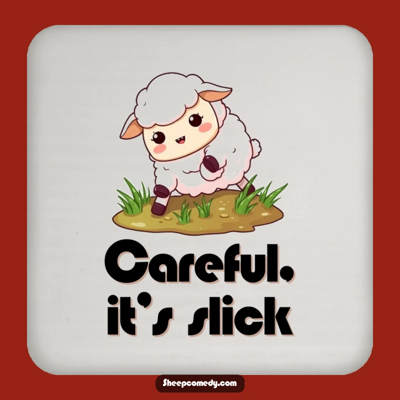Funny Slipping Sheep Coaster: Protect Surfaces with Comical Style