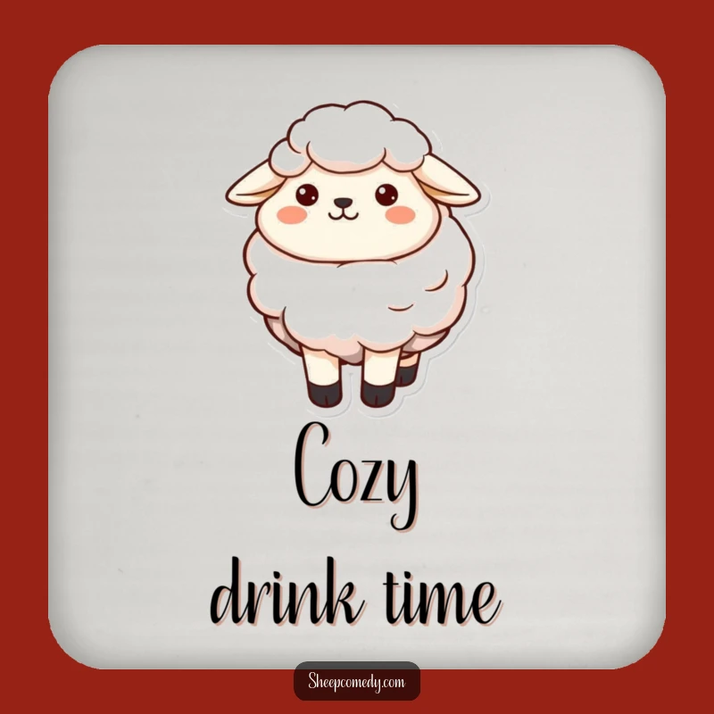Content Sheep Coasters: Protect Surfaces Funny & Soft!