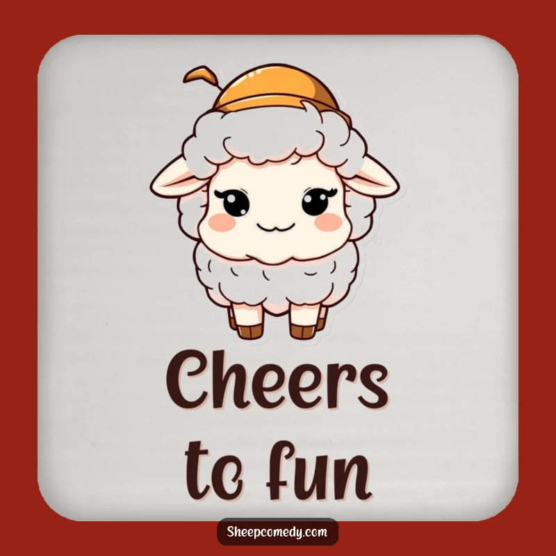 Funny Sheep Hat Coaster: Mischievous Wink, Protect Surfaces