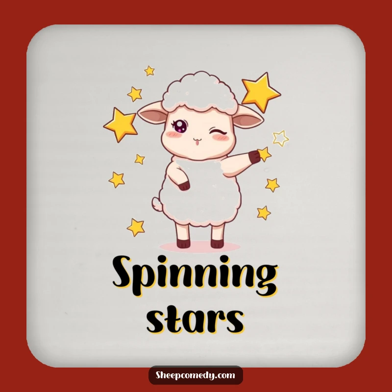 Funny Sheep Juggling Stars Coaster: Protect Surfaces with Cosmic Charm!