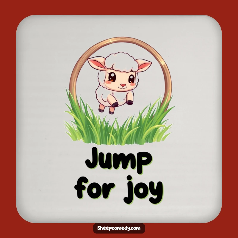 Funny Sheep Leaping Hoop Coaster Set - Humorous Bar Decor Gift