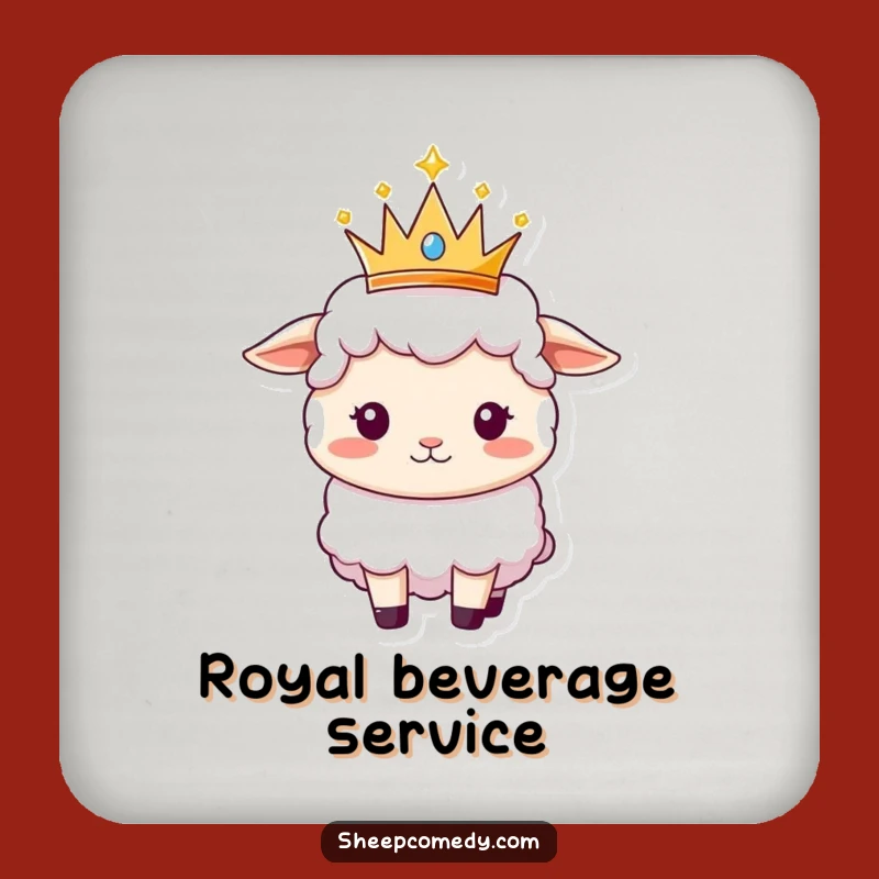 Funny Sheep Queen Coaster Set - Humorous Royal Protection for Tables & Gift!