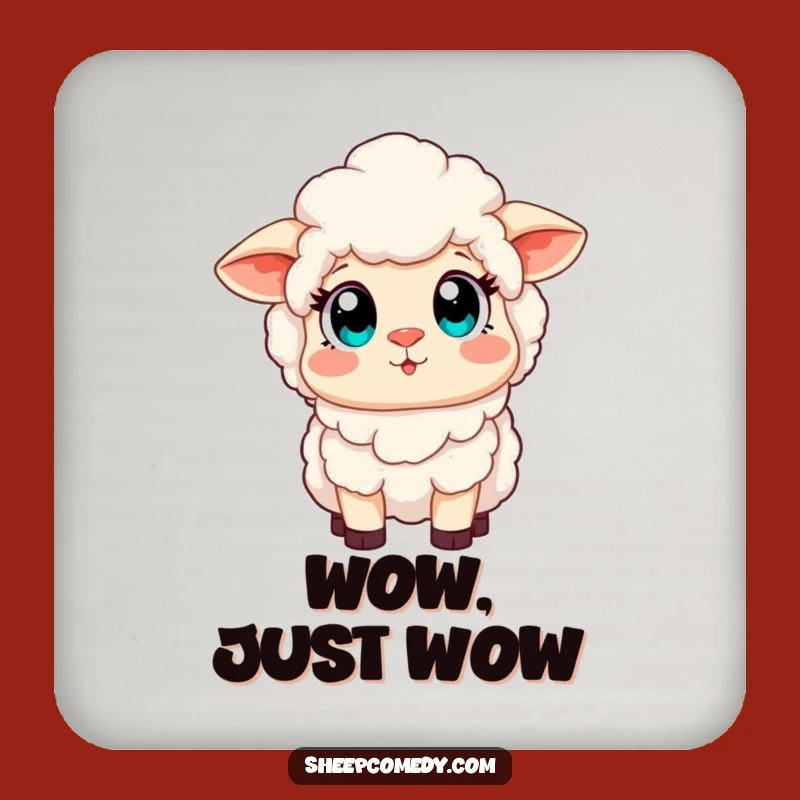 Funny Sheep Rainbow Coaster: Amazed Eyes See Magic, Protect Surfaces