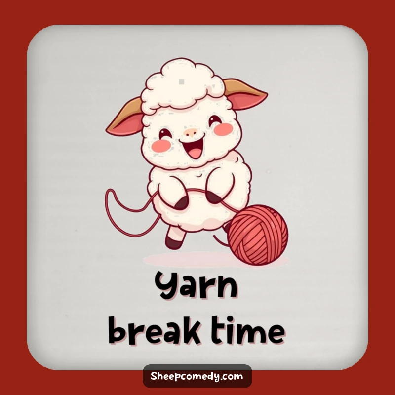 Funny Sheep Yarn Chase Coaster: Protect Surfaces with Playful Fun