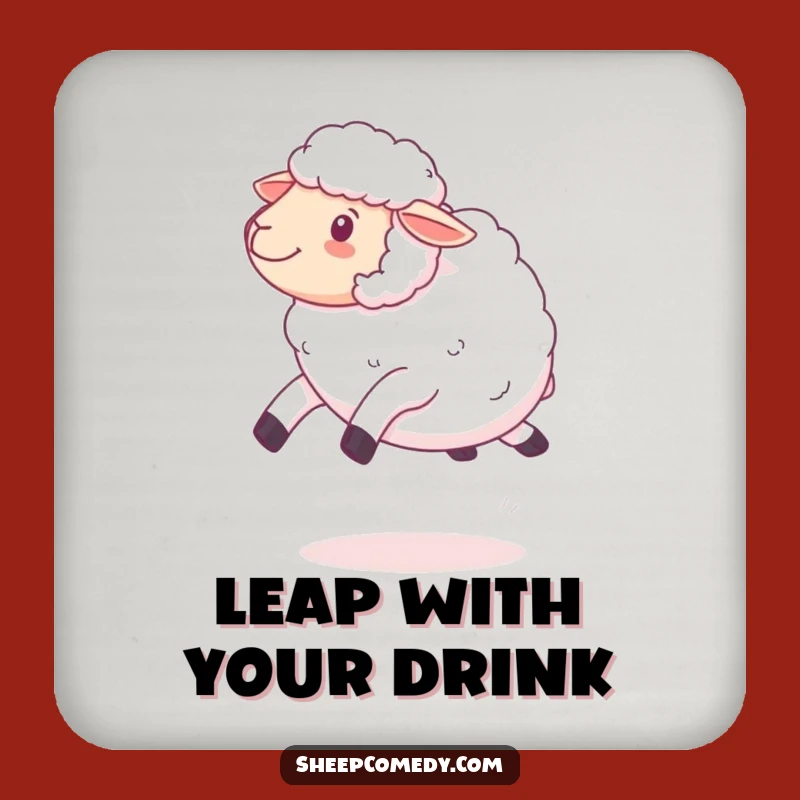 Funny Kawaii Sheep Bouncing Coaster, Fluffy Wool Accent, Chic Funny Gift