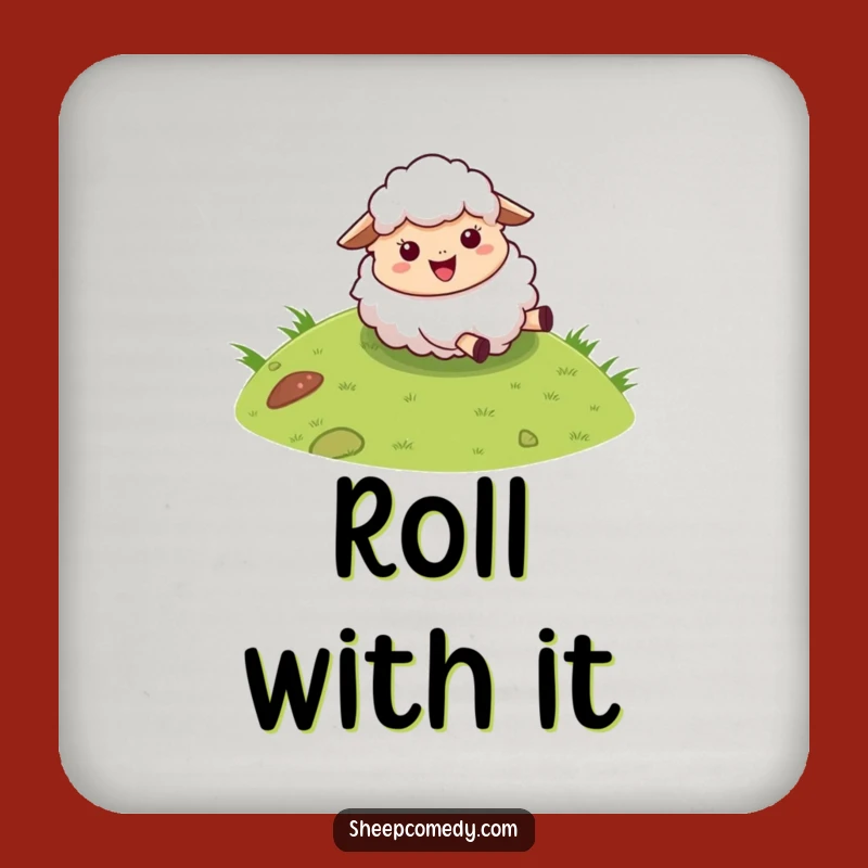 Funny Sheep Coaster: Fluffy Character Rolling Down Hill, Protect Surfaces with Humor