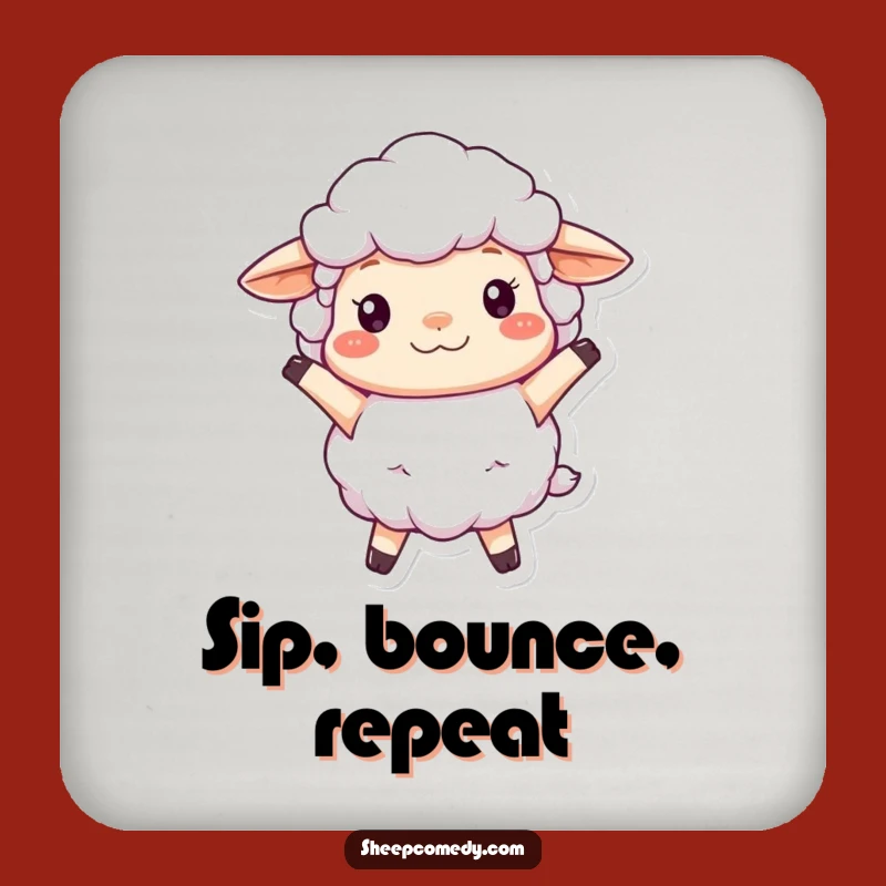 Happy Bounce Sheep Coaster: Protect Your Surfaces, A Delightful Funny Gift