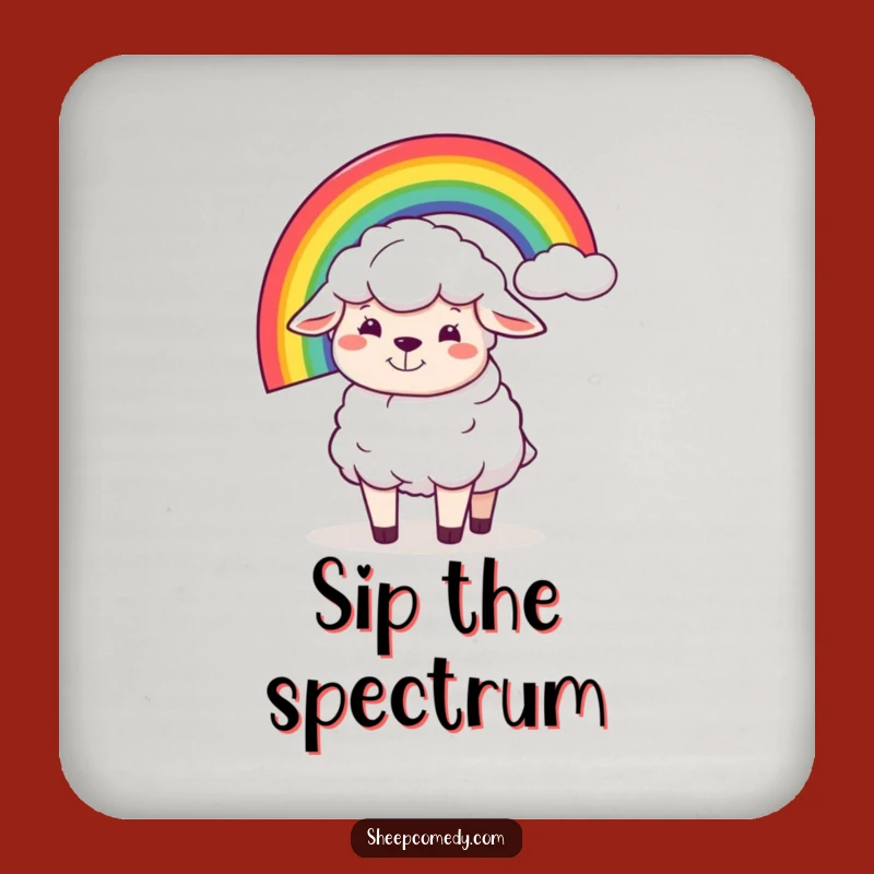 Funny Sheep Rainbow Balance Coasters: Silly Grin Set, Perfect Funny Gift