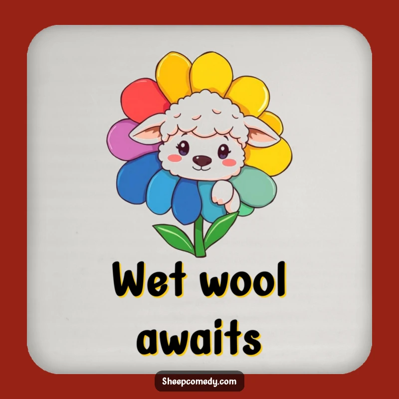 Funny Sheep Peeking Flower Coaster: Protect Surfaces with Hilarious Charm